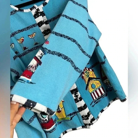 Spartelle sweater‎ cardigan Anchor Nautical Sz Small - Picture 9 of 9